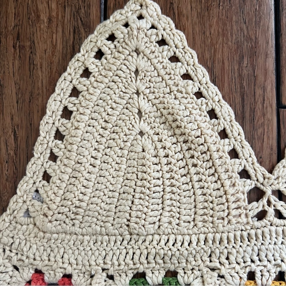 WoWo Crochet Knit Bralette Halter Granny Square Festival Tank Bra Large Top - Picture 4 of 8